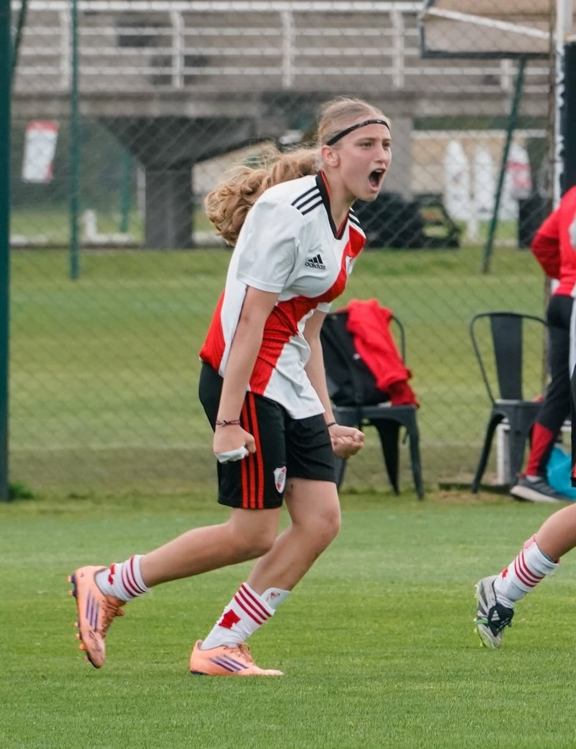 Una futbolista de River durante la jornada del Superclásico